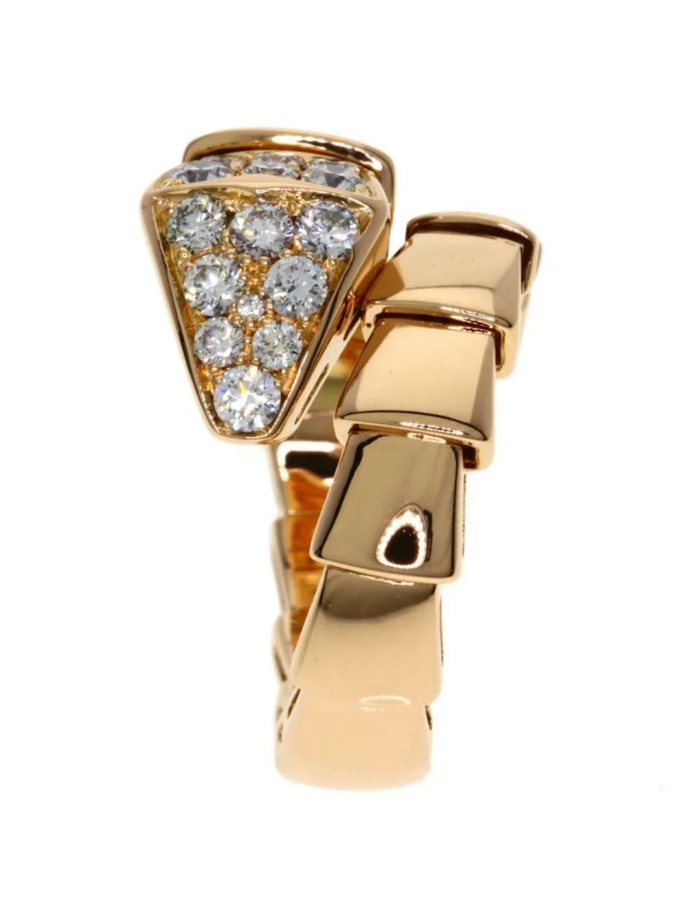Bvlgari Serpenti Viper Diamond M Ring 18K Pink Gold